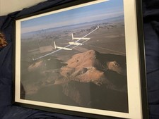 Signed Photo Rutan Voyager in Flight Signed By Dick Rutan & Jeana Yeager picture