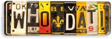 TIN SIGN WHODAT Saints FLAT PRINT NOT EMBOSSED Orleans Décor Football A682 picture