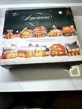 Vintage 1992 Americana 10 Porcelain Collectables Hand Painted Lighted Houses picture