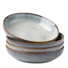 AmorArc 8.5’’ Ceramic Pasta Bowls Set of 4, 36oz Large Stoneware Bow picture