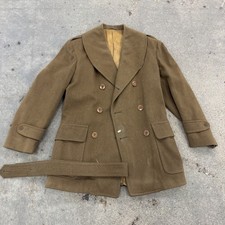 WWII Officers Mackinaw Overcoat Dated 1941 38R *SEE FLAWS/MOTH HOLES) picture