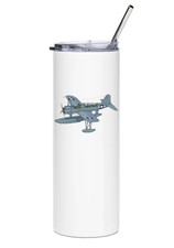 Vought OS2U Kingfisher Stainless Steel Water Tumbler with straw - 20oz. picture