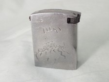 Vintage WW2 Trench Art Aluminium Block Lighter Working Parthenon Acropolis Hella picture