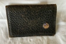 Vintage BPOE Elks Leather Wallet With 14 K Gold And Enamel Elks Club Medallion picture