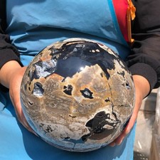 13.37 LB Natural Volcano Agate Sphere Healing Collectible Mineral Specimen 5142 picture