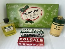 Vintage Palmolive Gift Set Box For Men 4 Piece Unused Talc After Shave Cream picture
