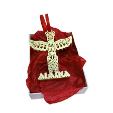 Nations Treasures ALASKA ~24K-Gold-Plated Brass Christmas Ornament~ New picture