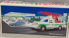 Hess 1994 Rescue Truck Toy Vehicle w/ Original Box White/Green/Red Gas & Oil picture