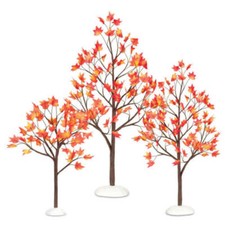 Village Autumn Maple Trees Set of 3 picture