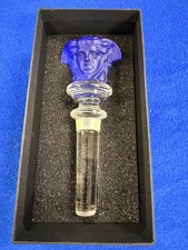 Versace By Rosenthal Frosted Medusa Bottle Stopper- Vintage Cobalt Blue NIB DS43 picture