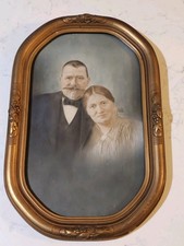 Antique Oval Victorian Gilt Picture Frame ~ Flat Glass ~ The Hatfields 18x12 picture