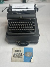 Vintage 1947 Very Nice Royal QDL Portable Typewriter W/Case Looks & Types GREAT picture