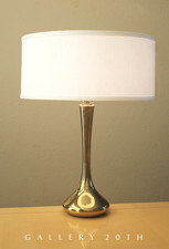 GORGEOUS VINTAGE MID CENTURY BRASS LAUREL TABLE LAMP 70S MCM 60s ATOMIC picture