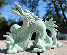 Vintage MCM Porcelain Celadon Andrea by Sadek Dragon Figurine – Chinoiserie picture