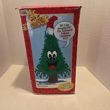 1996 Gemmy Douglas Fir Tree Animated Talking Singing Christmas Tree READ picture