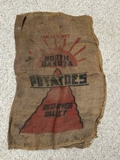 Vintage North Dakota Red River Valley Potato Burlap Sack Farm Advertising 6 picture