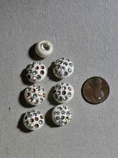 Set of 6 Vintage Rhinestone Pave Dome Sewing Buttons circa 1930s-1950s picture