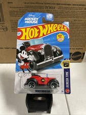 2026 Hot Wheels Disney Mickey Mouse Car  Red & Black 9/10 Screen Time picture
