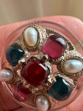 Vintage Pair of Chanel Gripoix Cruiciform Design Buttons G2U picture