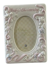 Russ Gifts From Heaven Ceramic Picture Frame Pink Baby Embossed 3.5x5 New picture