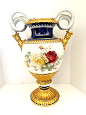 19-inch Meissen Snake-Handled Porcelain Vase picture