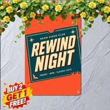 Retro Video Movie Rental Store Plaque Metal Tin Sign Cinema Room Wall Decor picture