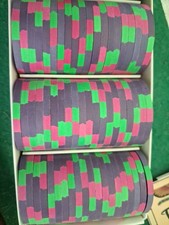 (100) Paulson Pharaohs $500 Purple Tournament Chips. All Mint. picture