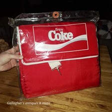 VINTAGE NOS ENJOY COKE COOLER RED NYLON COCA-COLA ADVERTISTING Large Bag picture