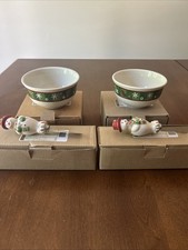 LONGABERGER 2 Holiday Dip Bowls 30021 and 2 Holiday Spreaders 90013 - NIB picture