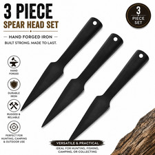3PCS Hand Forged Iron Spear Head Set Medieval Hunting Camping DIY Spearheads picture