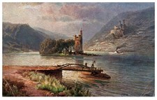 Vintage Postcard Mäuseturm Tower Rhine River Loreley Legend Germany picture