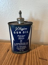 Vintage JC Higgins Blue Lead Top Gun Oil Tin Can, Oiler picture