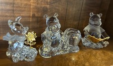 Lenox Disney Crystal Lot: Piglet Gold Flower, Winnie The Pooh, Friendship Candle picture