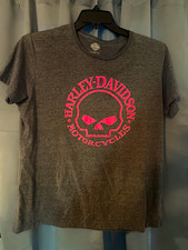 Harley-Davidson Museum Milwaukee WI Skull Graphic Short Sleeve T-Shirt, Gray, XL picture