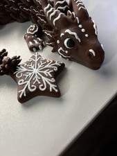 Articulated Flexi Christmas Dragon 3D Printed Holiday Fidget Toy Festive Decor picture