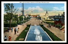 Postcard Picturesque Scene at Chicago World's Fair, Illinois picture