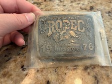 NOS Vintage 1976 Hesston National Finals Rodeo Limited Edition Belt Buckle picture