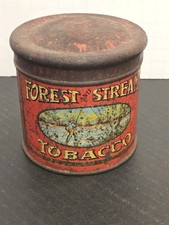 Scarce Forest and Stream Tobacco Canister - Small Size - Rare Early Tin picture