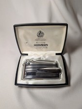 Vintage Ronson Chrome Varaflame Butane Gas Pocket Lighter New In Case (H) picture