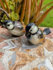 SET OF 2 VINTAGE GOEBEL WEST GERMANY PORCELAIN SPARROW BIRD FIGURINES picture