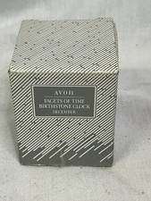 Vintage 1992 Avon Facets of Time December Birthstone Clock Turquoise Blue Boxed picture