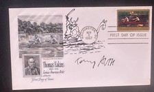Tony Auth signed autograph With Orig Drawing Pulitzer Editorial Cartoonist FDC picture