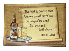 Rare Vintage 1950's Lord Calvert Distiller Whiskey Standee Advertising Sign picture