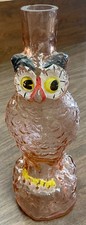 Spooky Antique Vintage Figural Glass Owl Bottle picture