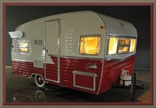 Vintage 1958 Shasta Travel Trailer Camper, Toolbox - Refrigerator Magnet, 42 MIL picture