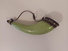 Marston Pottery Green Powder Horn Wall Pocket picture