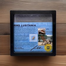RMS LUSITANIA Deck Chair Wood Artifact Small Fragment In Display With COA picture