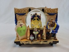Disney Beauty and the Beast Double Sided Book Snow Globe Musical Rare WORKS picture