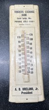Vintage Truckers Exchange Bank Advertising Thermometer.    picture