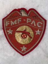 FMF-PAC Fleet Marine Force Pacific-Artillery-Bullion - Hand-Embroidery,USMC picture